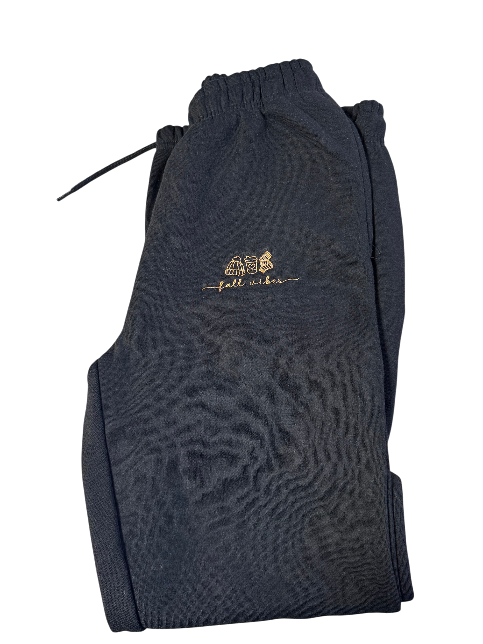 Jogginganzug Set Schwarz mit "Fall Vibes" in Gold