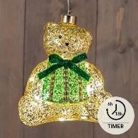 Glasfigur 15LED Warm Weiß - verschiedene Motive