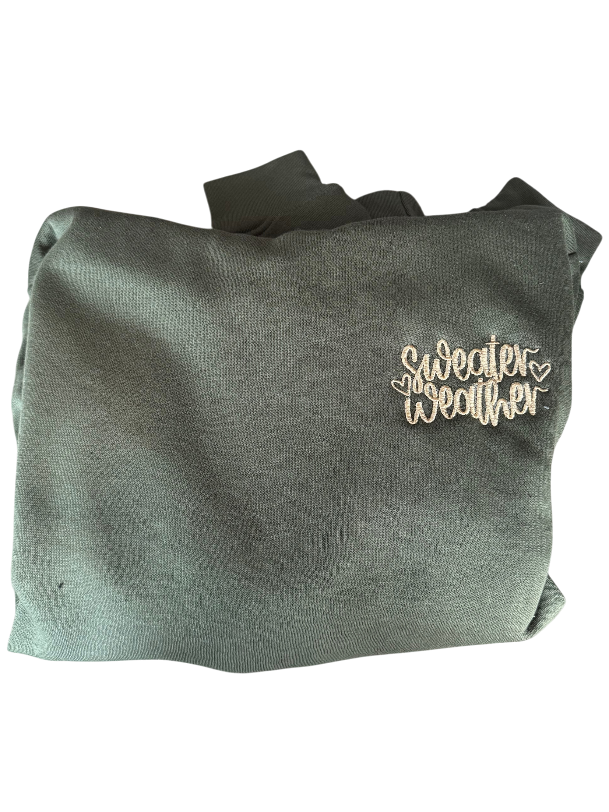 Jogginganzug Set Oliv mit "Sweater Weather" in Gold