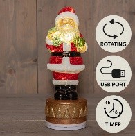 Glasfigur rotierend 12LED Warm Weiß - verschiedene Motive