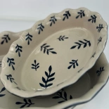 Auflaufform oval 2er-Set Weiß/Blau - Miljögården