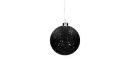 NORI - Licht-Kugel schwarz, Glas (LED/batteriebetrieben) mit Lichterkette (D=15cm)