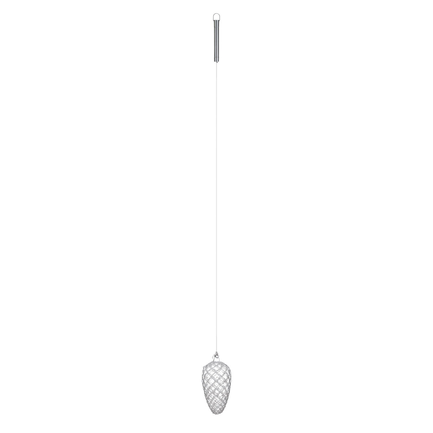 LED Glas Zapfen mit Strass Steinen Silber  17 Cm - Timer + Fernbedienung