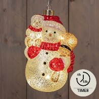Glasfigur 15LED Warm Weiß - verschiedene Motive
